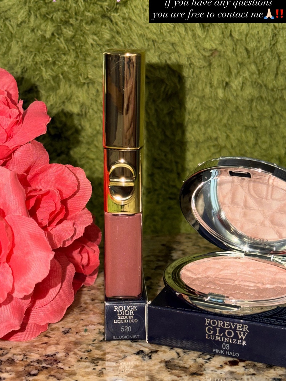 Dior Liquid Duo Lip Gloss 520 Illusionist & glow luminizer ! Mother’s Day Deals